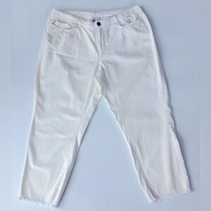 Habitat Cream straight leg ankle, frayed jeans, pants